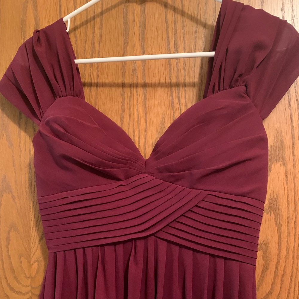 Small lulu’s burgundy maroon wine red bridesmaid dress